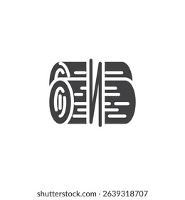 Chopped logs tied with rope vector icon. filled flat sign for mobile concept and web design. Firewood glyph icon. Symbol, logo illustration. Vector graphics
