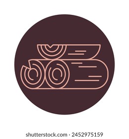 Chopped lumber line black icon. Sign for web page, mobile app, button, logo. Vector isolated button. Editable stroke. svg