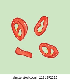 Nilos micro rojos picados en la ilustración de ingrediente