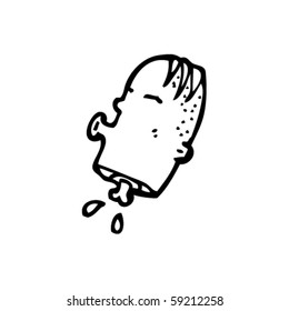 desenho animado com a cabeça cortada
