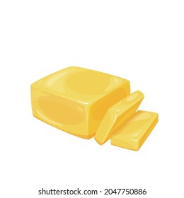 Chopped piece butter vector illustration 