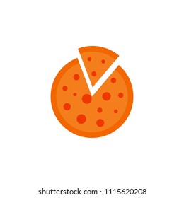 chopped pizza colored illustration. Element of colored food icon for mobile concept and web apps. Detailed chopped pizza icon can be used for web and mobile on white background