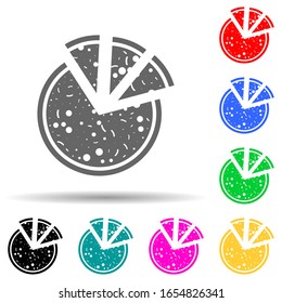 chopped pizza multi color style icon. Simple glyph, flat vector of party icons for ui and ux, website or mobile application