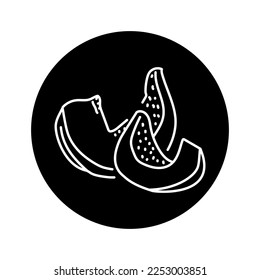 Chopped pumpkin color line icon. Natural vegetable. Pictogram for web page, mobile app, promo.