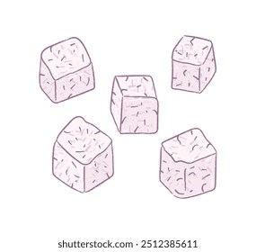 Cubos de taro roxo picado 