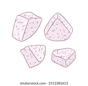 Cubos de taro roxo picado 