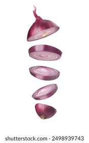 Chopped red onion. Vector illustration