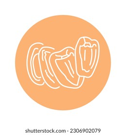 Chopped red pepper color line icon. Natural vegetable. Pictogram for web page, mobile app, promo.