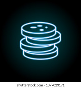 chopped sausage neon icon. Elements of Food set. Simple icon for websites, web design, mobile app, info graphics