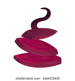 Chopped or Sliced Purple Beetroot Isolated on White Background Vector Illustration