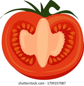 Tomate picado, ilustración, vector sobre fondo blanco