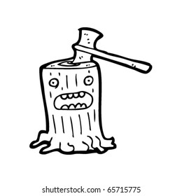 chopped tree cartoon