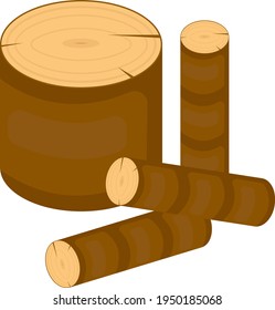 Chopped wood, illustration, vector on white background.