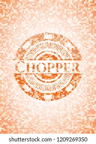 Chopper abstract orange mosaic emblem
