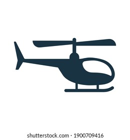 Chopper, air vehicle, helicopter icon. Glyph vector isolated on a white background.