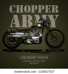 Chopper Army Motorcycle Poster