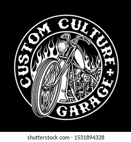 chopper bike custom motorcycle vector badge