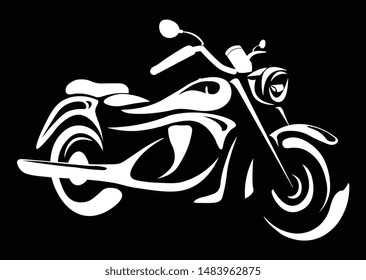 Chopper Bike flat vector, Vintage chopper motorcycle, Illustration, Isolated Motorcycle