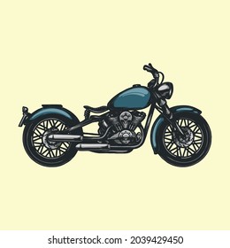 Chopper bike handdrawn vector illustration