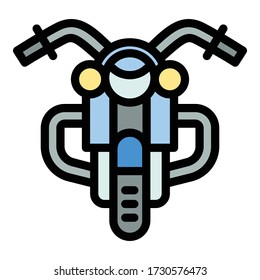 Chopper bike icon. Outline chopper bike vector icon for web design isolated on white background