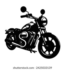 Chopper bike vector, icon, motorbike
