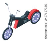 Chopper biker icon isometric vector. Travel ride. Sport road