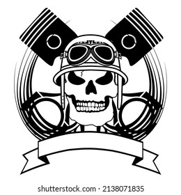 Chopper Biker Skull Emblem Crest Tattoo Stock Vector (royalty Free 