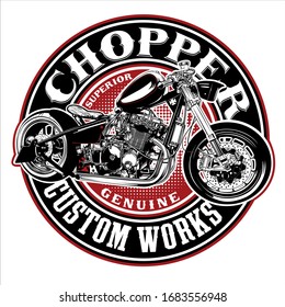 chopper custom motorcycle made in vector format, You can use  this design in print on t-shirts, hoodie, mugs, posters, stickers, pillows or other media