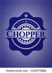 Chopper emblem with denim texture