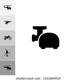 Chopper icon. collection of 6 chopper filled icons such as helicopter, meat grinder, motorbike. editable chopper icons for web and mobile.