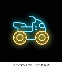 Chopper icon outline vector. Safety gear. Perfecto moto neon color isolated on black