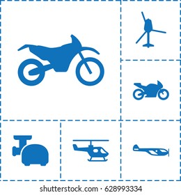 Chopper icon. set of 6 chopper filled icons such as helicopter, meat grinder