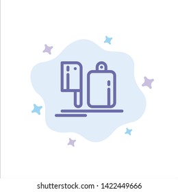 Chopper, Kitchen, Chef, Preparation, Food Blue Icon on Abstract Cloud Background