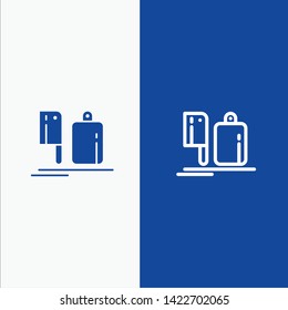 Chopper, Kitchen, Chef, Preparation, Food Line and Glyph Solid icon Blue banner