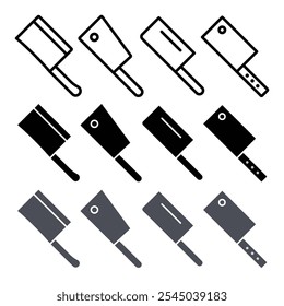 Icono de cuchillo picador en versiones negras y de color.