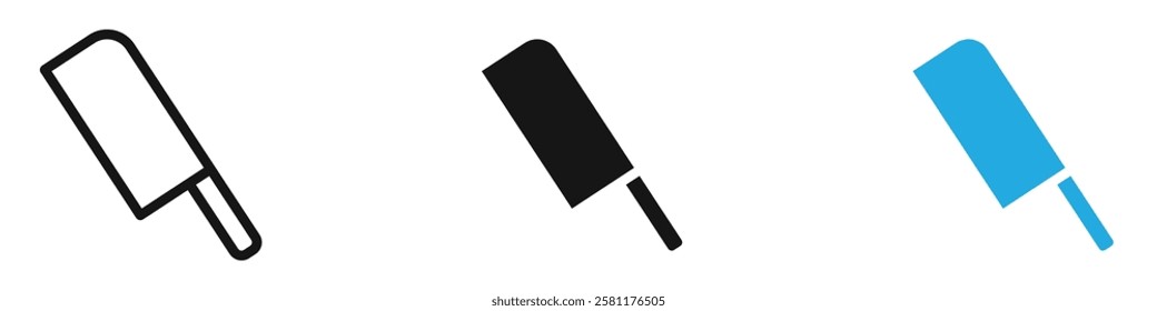 Chopper knife icon black white vector outline