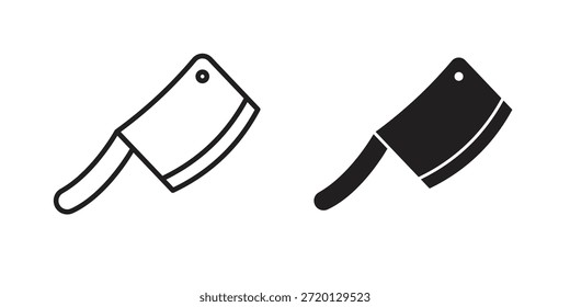 Ilustración de icono de cuchillo picador, Vector de línea delgada, signo de Diseño web,