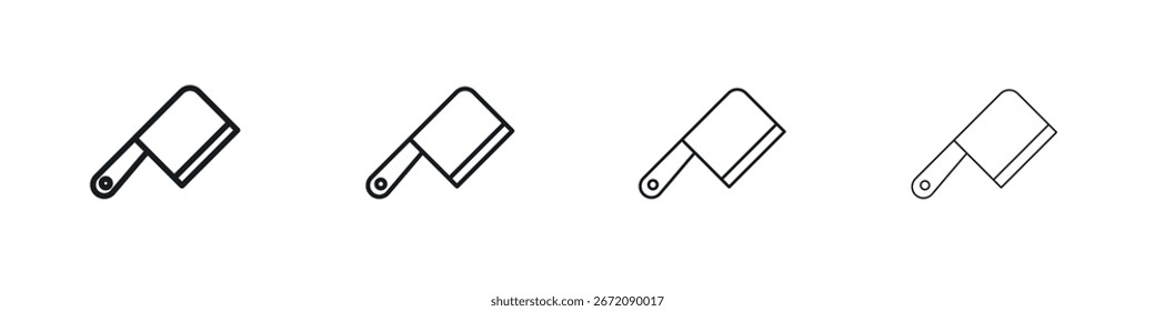 Chopper knife icon. minimal strokes lines for web designs