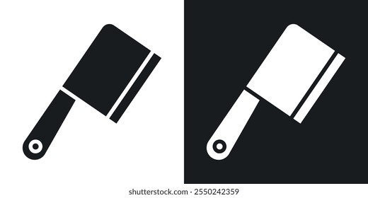 Paquete de iconos de cuchillo picador en color negro.