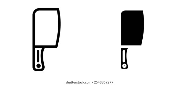 Chopper knife icon symbol collection on white background.