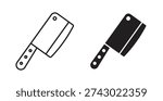 Chopper knife icon vector Illustration and outline Icons. vector silhouette.