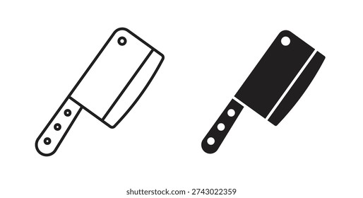 Chopper knife icon vector Illustration and outline Icons. vector silhouette.
