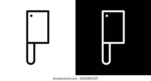 Chopper knife icons vectors set in stroke line style.