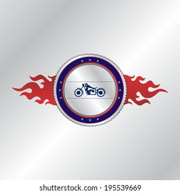 chopper motorcycle art badge label sticker