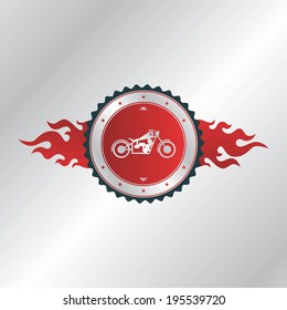 chopper motorcycle art badge label sticker