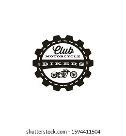 Chopper Motorcycle and Badges Logo Retro