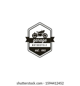 Chopper Motorcycle and Badges Logo Retro