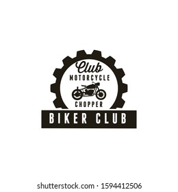 Chopper Motorcycle and Badges Logo Retro