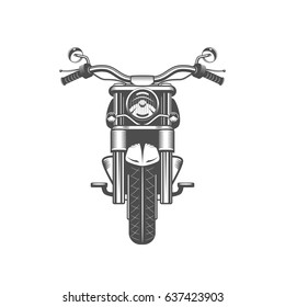 Chopper Motorcycle Front Side Isolated