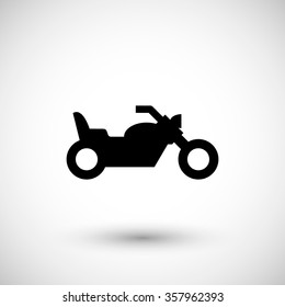 Chopper motorcycle icon isolated on grey. Vector illustration